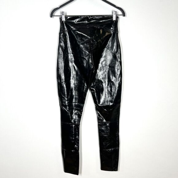 Spanx Sz S Faux Patent Leather Leggings in Classic Black - Picture 3 of 10